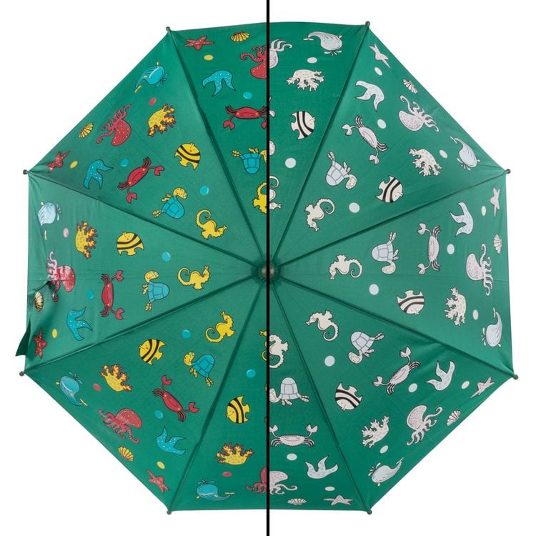 Produktbild: Idena Regenschirm Magic Meerestiere gr&uuml;n &Oslash;83x66cm