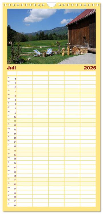 Produktbild: Familienplaner 2026 - LANDLEBEN mit 5 Spalten (Wandkalender, 21 x 45 cm) CALVENDO