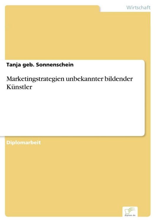 Produktbild: Marketingstrategien unbekannter bildender K&uuml;nstler