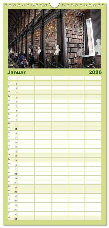 Produktbild: Familienplaner 2026 - Irland mit 5 Spalten (Wandkalender, 21 x 45 cm) CALVENDO