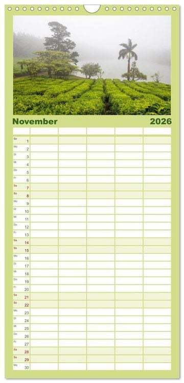 Produktbild: Familienplaner 2026 - Trauminseln der Welt - Mauritius mit 5 Spalten (Wandkalender, 21 x 45 cm) CALVENDO