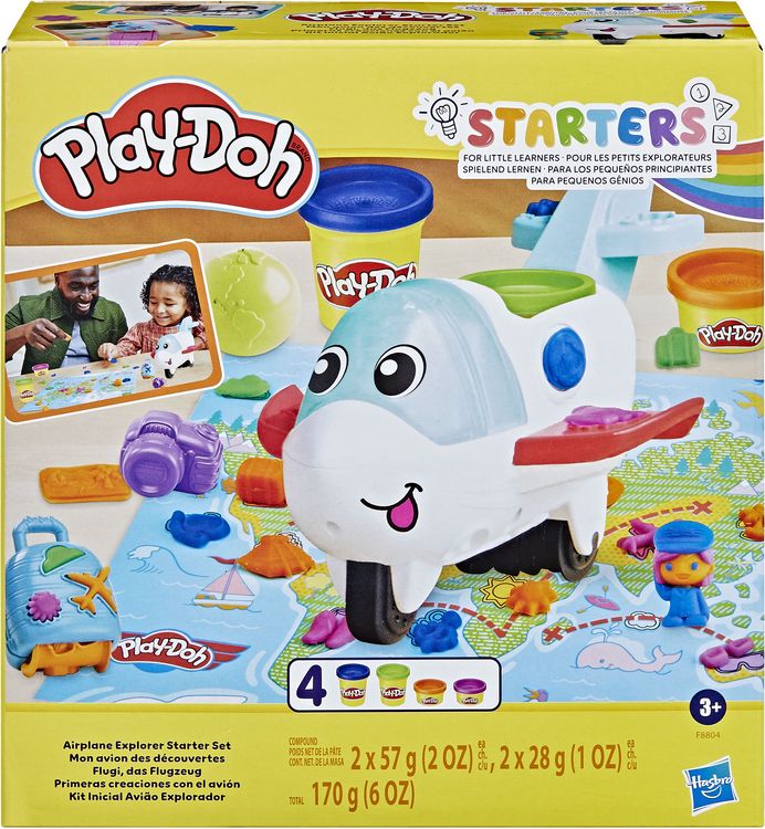 Produktbild: Hasbro F88045L0 - Play-Dop Flugi, mit dem Flugzeug auf Weltreise, Knete-Spielset