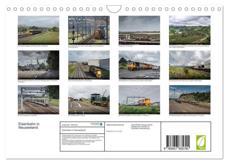 Produktbild: Eisenbahn in Neuseeland (Wandkalender 2026 DIN A4 quer), CALVENDO Monatskalender
