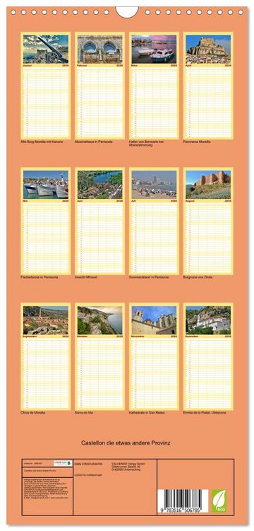 Produktbild: Familienplaner 2026 - Castellon die etwas andere Provinz mit 5 Spalten (Wandkalender, 21 x 45 cm) CALVENDO
