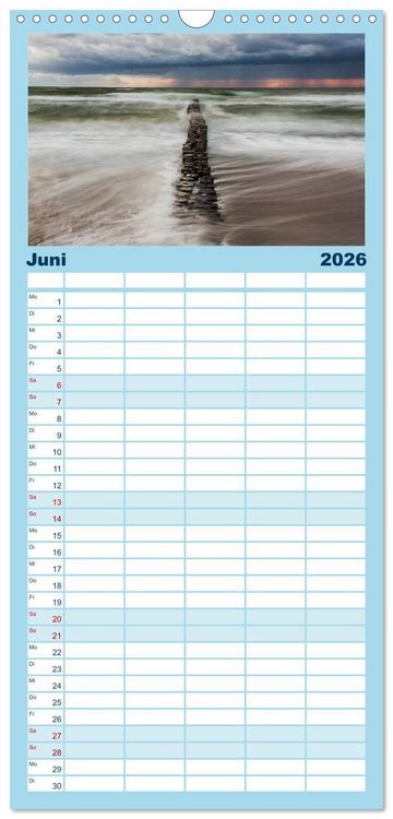 Produktbild: Familienplaner 2026 - Fischland-Dar&szlig;-Zingst Impressionen der Halbinsel mit 5 Spalten (Wandkalender, 21 x 45 cm) CALVENDO