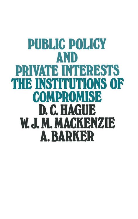 Produktbild: Public Policy and Private Interests