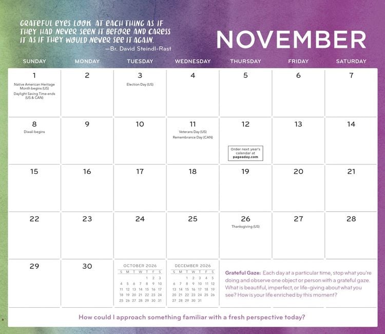 Produktbild: Everyday Gratitude Magnetic Wall Calendar 2026