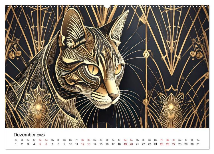 Produktbild: Kunst Katzen (Wandkalender 2026 DIN A2 quer), CALVENDO Monatskalender