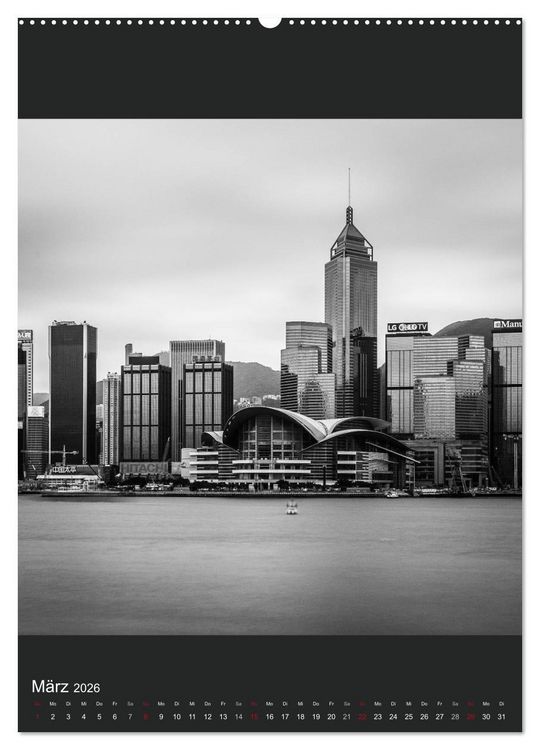 Produktbild: Hongkong schwarzwei&szlig; (Wandkalender 2026 DIN A2 hoch), CALVENDO Monatskalender