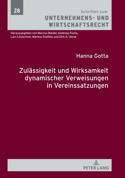 Produktbild: Zulaessigkeit und Wirksamkeit dynamischer Verweisungen in Vereinssatzungen
