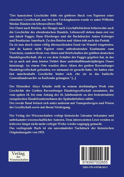Produktbild: Geschichte der Gro&szlig;en Ravensburger Handelsgesellschaft 1380 - 1530
