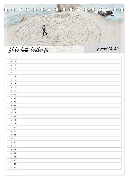 Produktbild: Ich bin dankbar - ein Jahr voller Yoga und Achtsamkeit - Yoga Kalender (Tischkalender 2026 DIN A5 hoch), CALVENDO Monatskalender