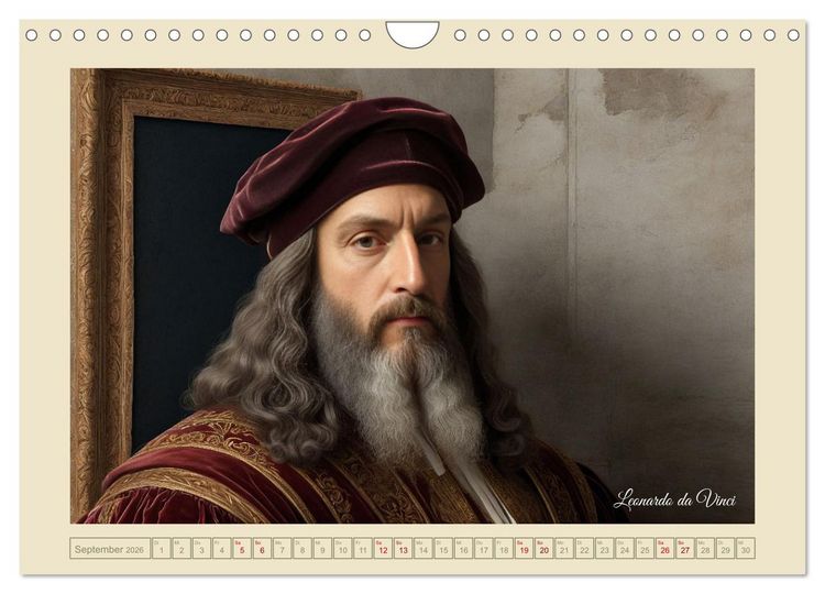 Produktbild: Portraits mit den Augen einer KI (Wandkalender 2026 DIN A4 quer), CALVENDO Monatskalender