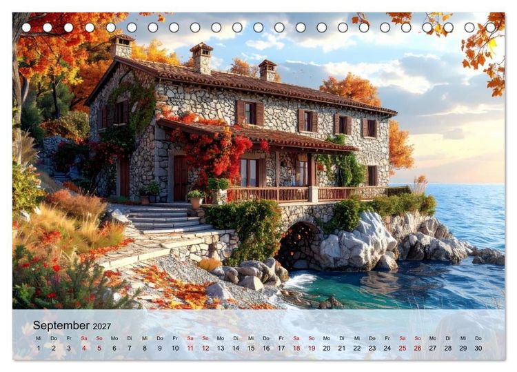 Produktbild: Romantische italienische H&auml;user am Meer (Tischkalender 2027 DIN A5 quer), CALVENDO Monatskalender