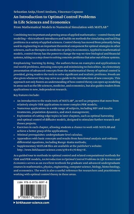 Produktbild: An Introduction to Optimal Control Problems in Life Sciences and Economics