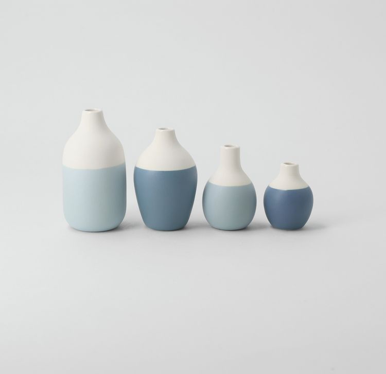 Produktbild: Mini Flaschenvase 4er Set, blaut&ouml;ne