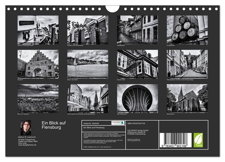 Produktbild: Ein Blick auf Flensburg (Wandkalender 2026 DIN A4 quer), CALVENDO Monatskalender