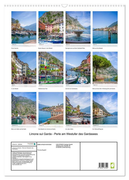 Produktbild: Limone sul Garda - Perle am Westufer des Gardasees (Wandkalender 2027 DIN A2 hoch), CALVENDO Monatskalender