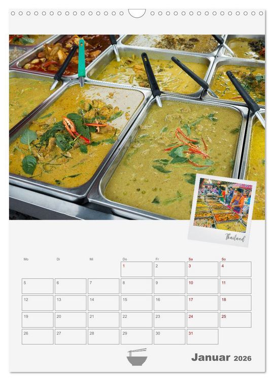 Produktbild: Street Food - K&uuml;chenplaner (Wandkalender 2026 DIN A3 hoch), CALVENDO Monatskalender