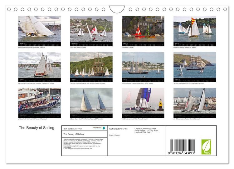 Produktbild: The Beauty of Sailing (Wall Calendar 2027 DIN A4 landscape), CALVENDO 12 Month Wall Calendar