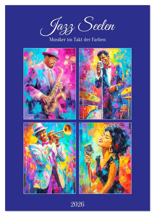 Produktbild: Jazz Seelen. Musiker im Takt der Farben (Wandkalender 2026 DIN A4 hoch), CALVENDO Monatskalender