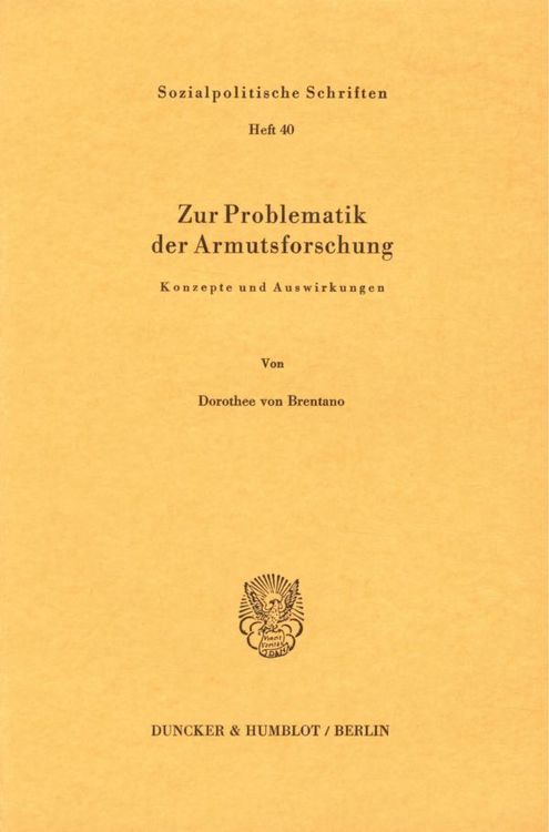 Produktbild: Zur Problematik der Armutsforschung.