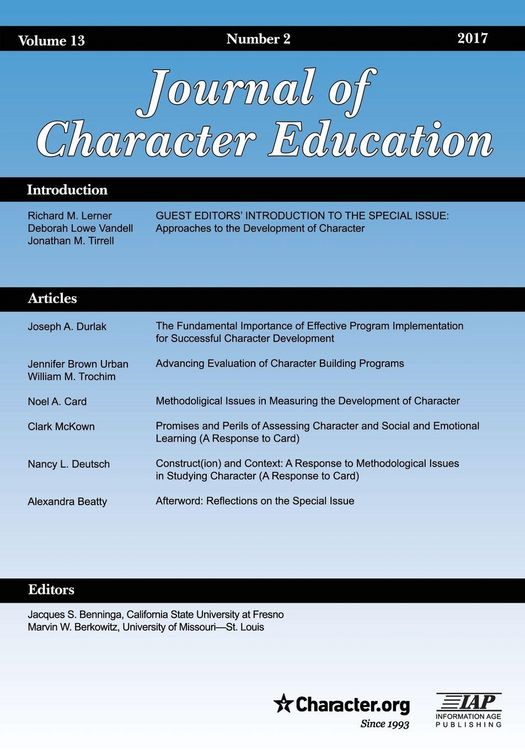 Produktbild: Journal of Character Education Vol 13 Issue 2