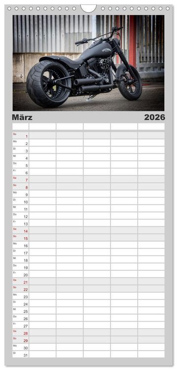 Produktbild: Familienplaner 2026 - Exklusive Best of Fat Ass Custombike Edition, feinste Harleys mit fettem Hintern mit 5 Spalten (Wandkalender, 21 x 45 cm) CALVENDO