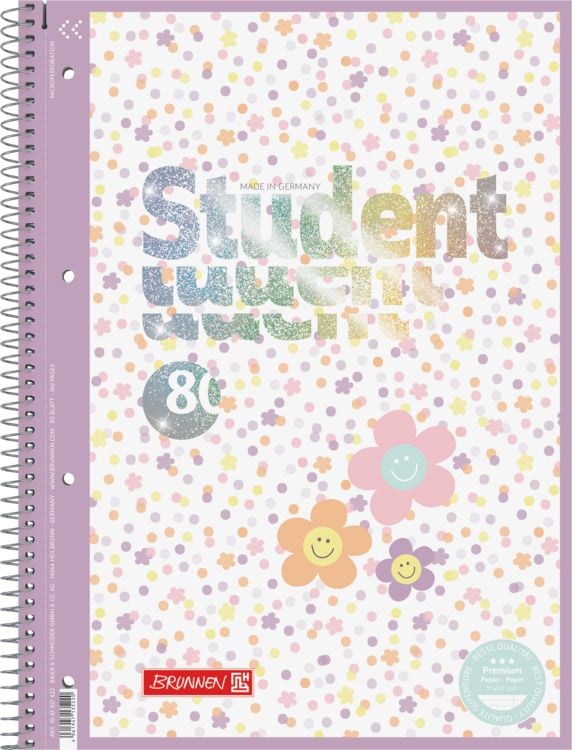 Produktbild: Brunnen Collegeblock A4 Lin.27 90g Happy Hippie