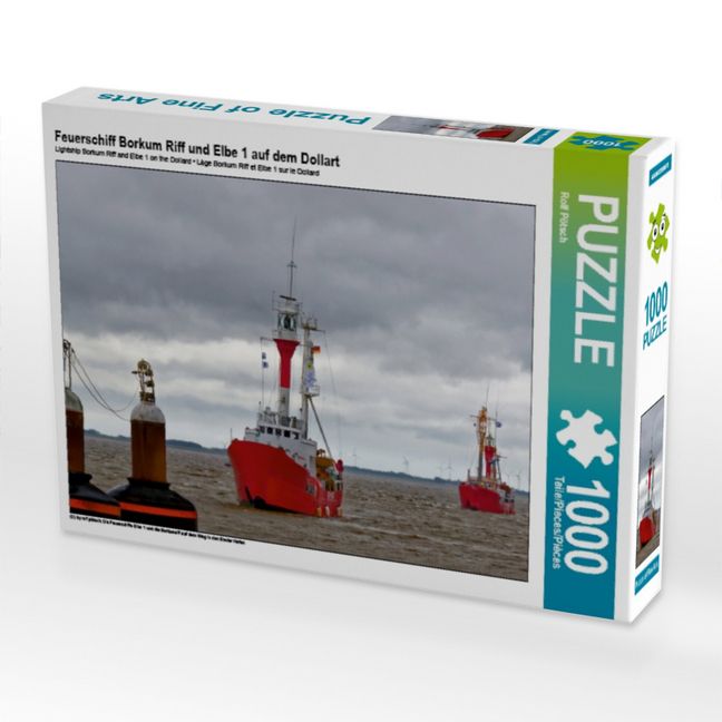 Produktbild: CALVENDO Puzzle Feuerschiff Borkum Riff und Elbe 1 auf dem Dollart | 1000 Teile Lege-Gr&ouml;&szlig;e 64x48cm Foto-Puzzle f&uuml;r gl&uuml;ckliche Stunden
