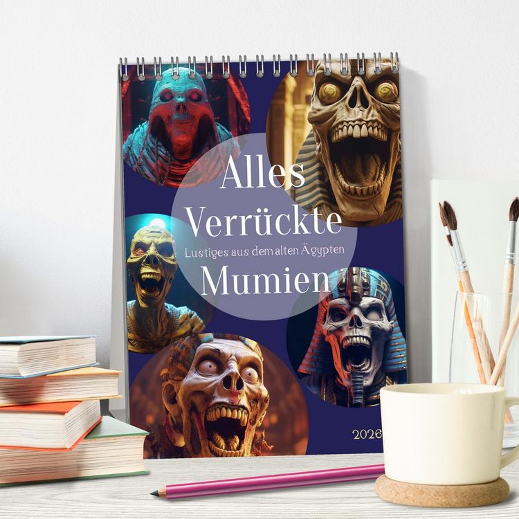 Produktbild: Alles verr&uuml;ckte Mumien (Tischkalender 2026 DIN A5 hoch), CALVENDO Monatskalender