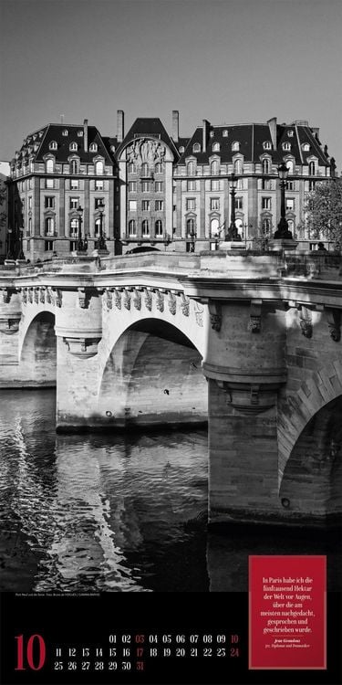 Produktbild: Paris, je t&rsquo;aime Literatur-Kalender 2027
