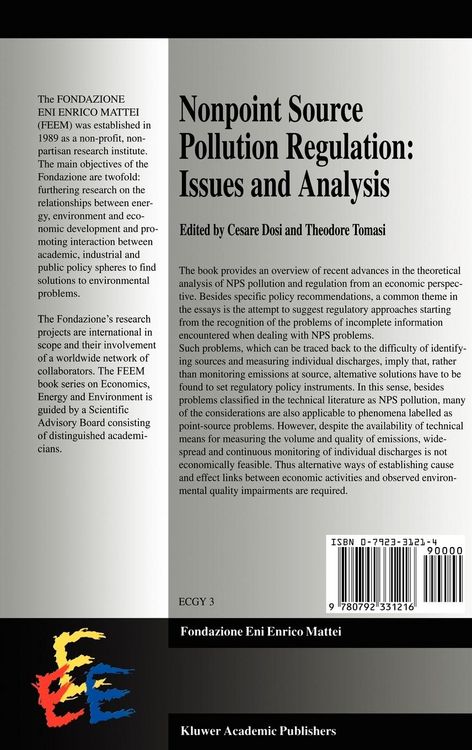 Produktbild: Nonpoint Source Pollution Regulation: Issues and Analysis
