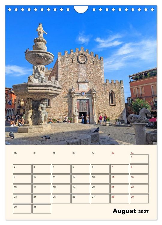 Produktbild: Taormina - &Auml;tna, Meer und antike Steine (Wandkalender 2027 DIN A4 hoch), CALVENDO Monatskalender
