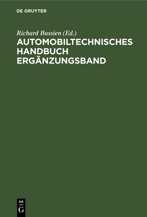 Produktbild: Automobiltechnisches Handbuch Erg&auml;nzungsband