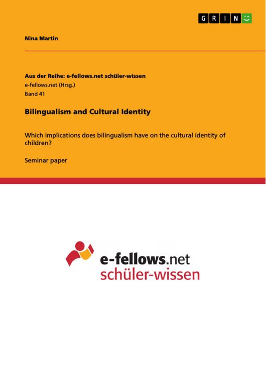 Produktbild: Bilingualism and Cultural Identity