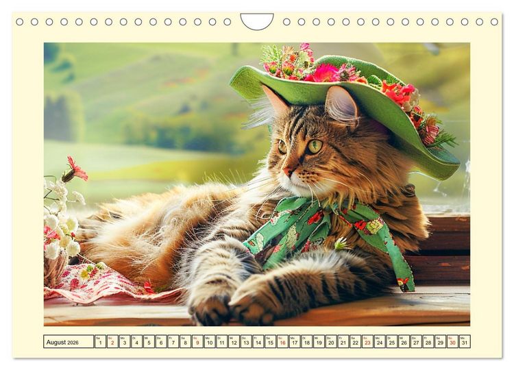 Produktbild: Katzen-Divas beim alpinen Fotoshoot. Extravagante Katzenmode (Wandkalender 2026 DIN A4 quer), CALVENDO Monatskalender