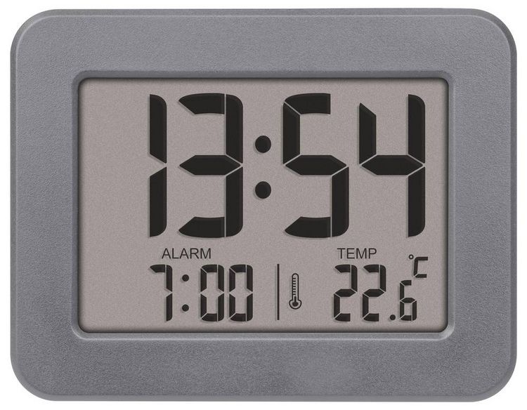 Produktbild: TFA Dostmann 60.2044.10 Quarz Wecker Grau Alarmzeiten 1