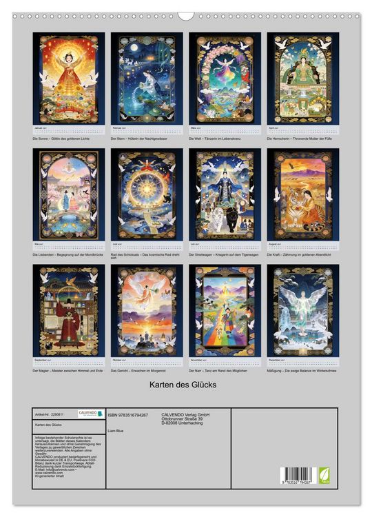Produktbild: Karten des Gl&uuml;cks (Wandkalender 2027 DIN A2 hoch), CALVENDO Monatskalender