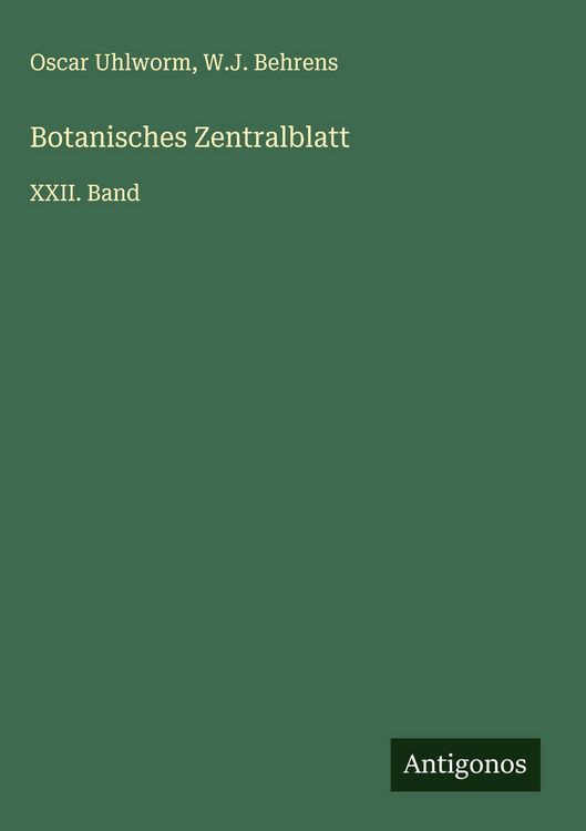 Produktbild: Botanisches Zentralblatt