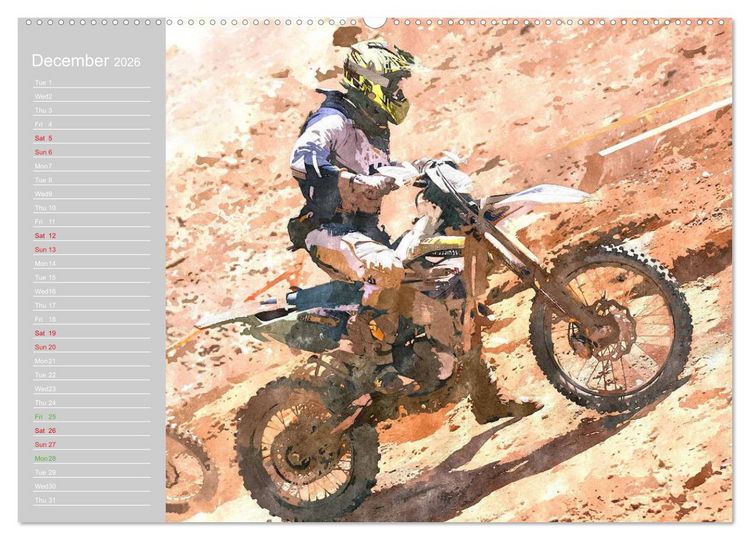 Produktbild: ENDURO RACING 2 (High Quality Premium Wall Calendar 2026 DIN A2 landscape),CALVENDO 12 Month Wall Calendar