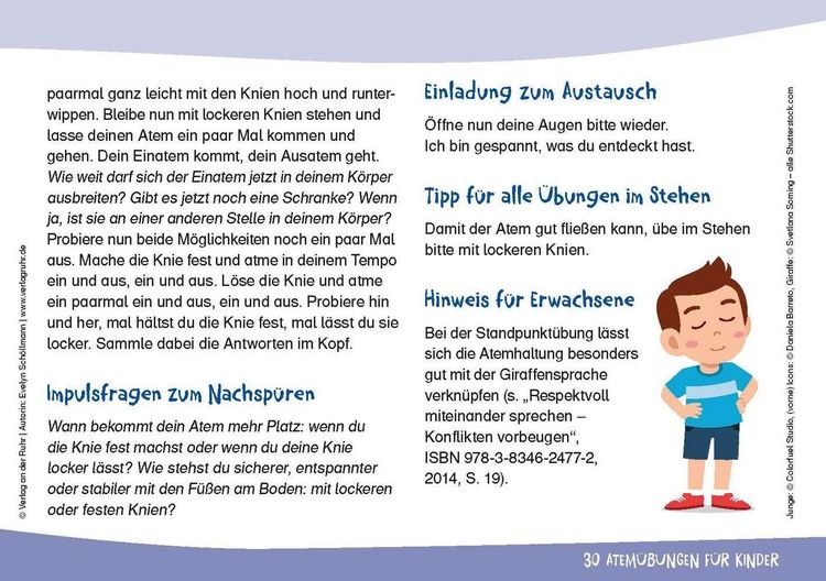 Produktbild: 30 Atem&uuml;bungen f&uuml;r Kinder &ndash; Gef&uuml;hle sp&uuml;ren, Bed&uuml;rfnisse erkennen