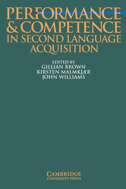 Produktbild: Performance and Competence in Second Language Acquisition