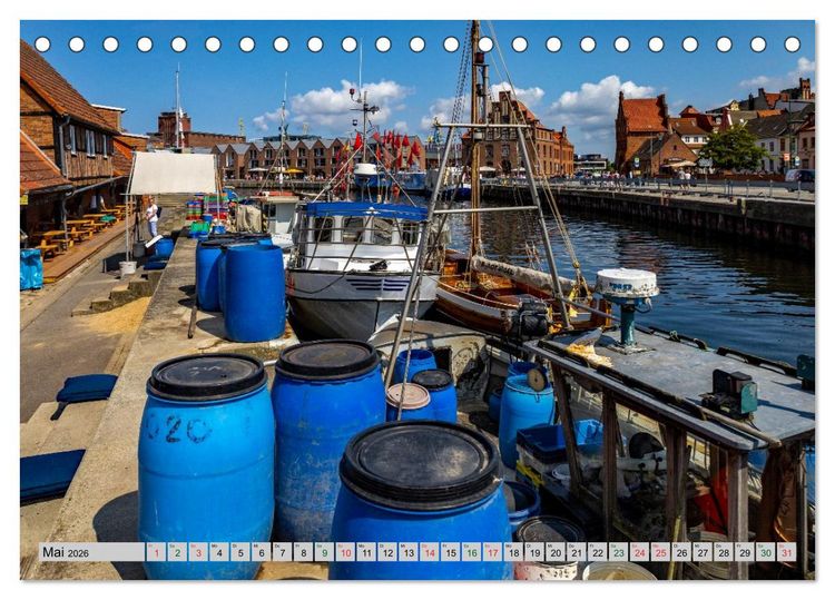 Produktbild: Hansestadt Wismar - Hafenimpressionen (Tischkalender 2026 DIN A5 quer), CALVENDO Monatskalender