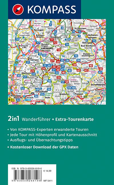 Produktbild: KOMPASS Wanderf&uuml;hrer Schwarzwald S&uuml;d mit Naturpark, Kaiserstuhl und Markgr&auml;flerland