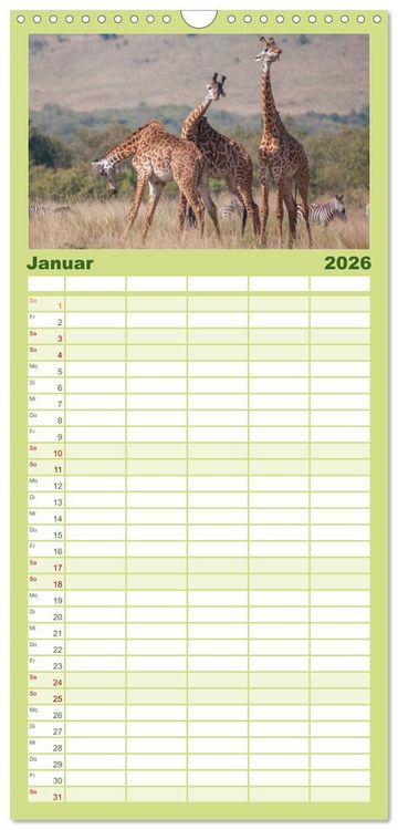 Produktbild: Familienplaner 2026 - Emotionale Momente: Afrika Wildlife. Part 3. mit 5 Spalten (Wandkalender, 21 x 45 cm) CALVENDO
