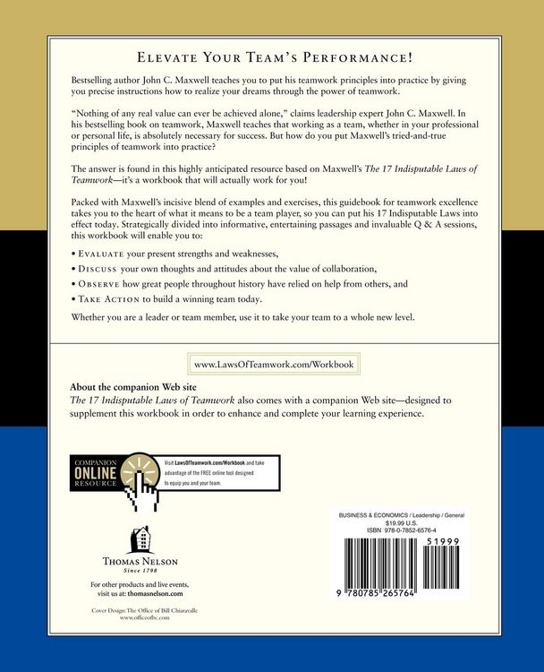 Produktbild: The 17 Indisputable Laws of Teamwork Workbook