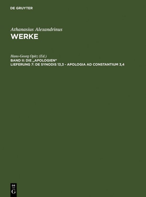 Produktbild: De synodis 13,3 - Apologia ad Constantium 3,4