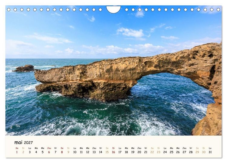 Produktbild: Entre monts et vagues - Une ann&eacute;e au Pays Basque (Calendrier mural 2027 DIN A4 vertical), CALVENDO calendrier mensuel
