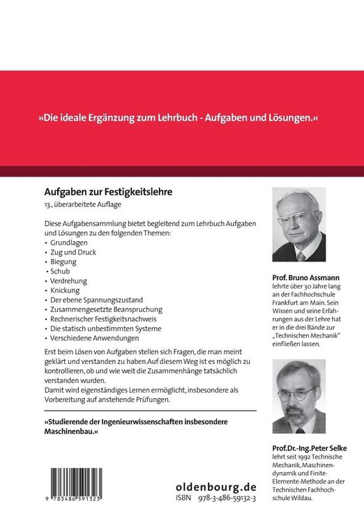 Produktbild: Aufgaben zur Festigkeitslehre